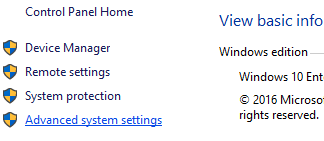 Windows system menu